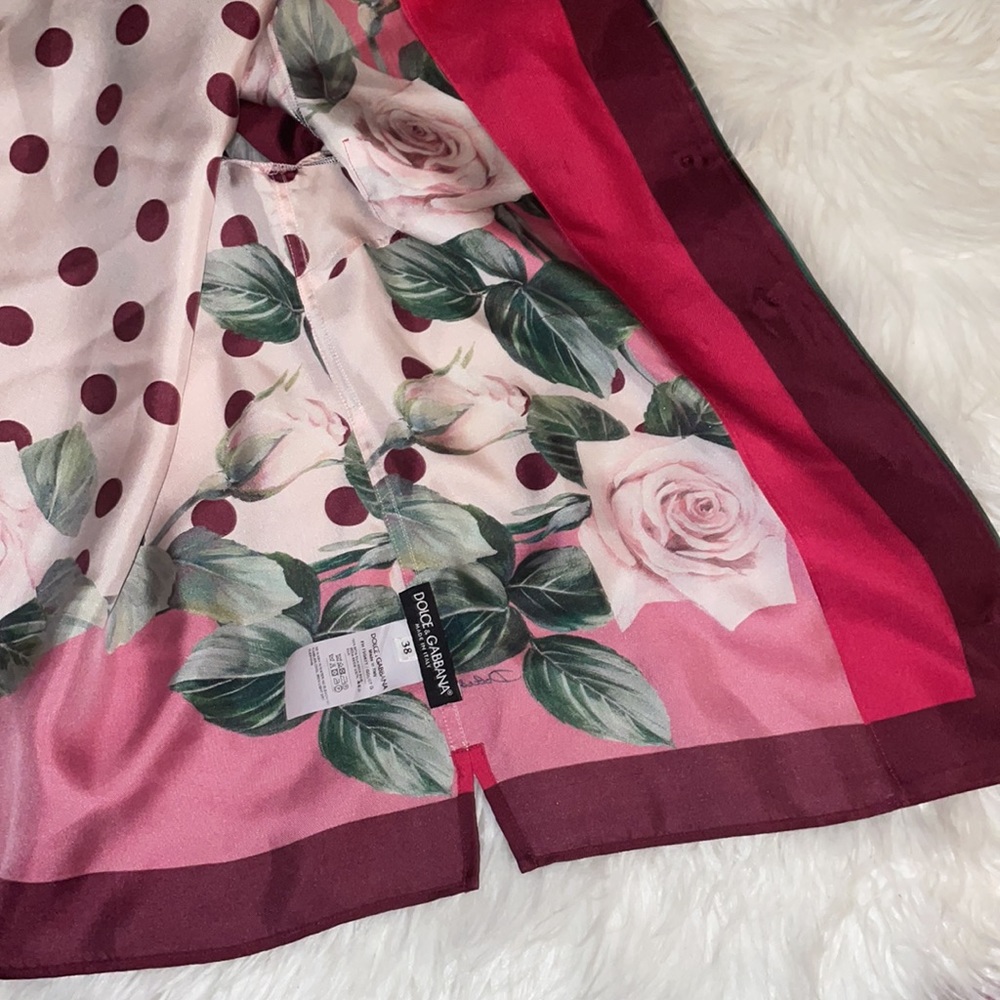 DOLCE & GABBANA Rose-print Top In Pink - Picture 7 of 8